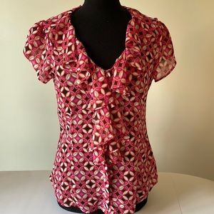Banana Republic Ruffled Blouse Floral Size M
